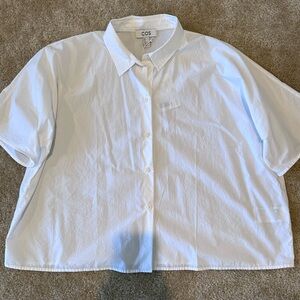COS cropped white button down blouse. Size 12. New with tags.